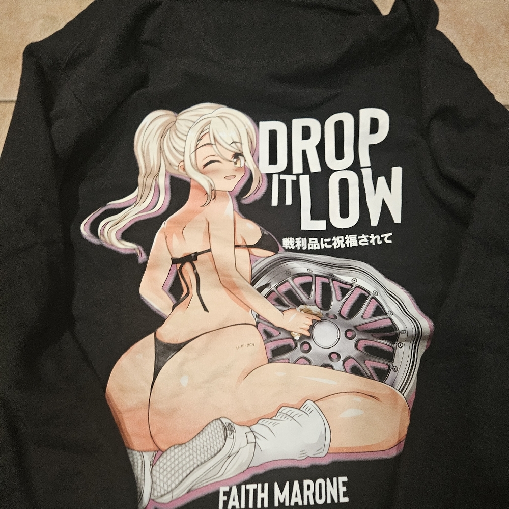 Black Graphic Hoodie with Anime Design